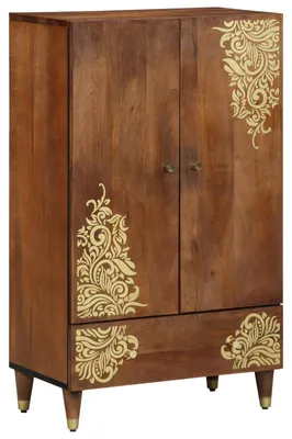 Produktbild von Highboard Braun 60 x 33 x 100 cm Massivholz Mango