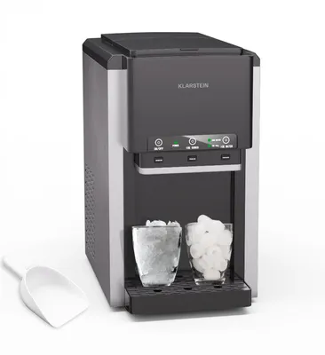 Image de Klarstein ArcticBlend 3-en-1 machine à glaçons, 20 kg/24 h, glaçons & glace pilée, distributeur d'eau, réservoir 6 L, acier inoxydable, machine à glaçons maison, gris foncé