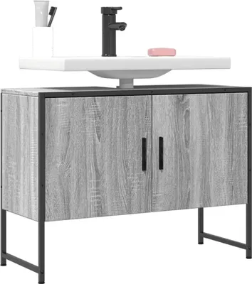 Produktbild von Waschbeckenunterschrank Grau Sonoma 80x33x60 cm Holzwerkstoff - Schminktische 842464