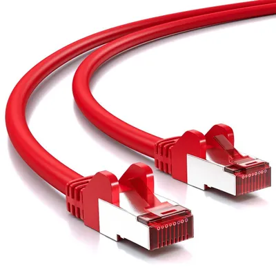 Produktbild von deleyCON CAT6 Patchkabel - S-FTP/S-STP PIMF [50m] CAT.6 Netzwerkkabel / Ethernetcable [Rot] doppelt geschirmt - vergoldete Kontaktflächen