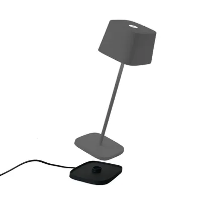 Immagine prodotto di Zafferano Ofelia Mini Lampada da Tavolo - Lampada da esterno a LED ricaricabile - 30 cm - Grigio
