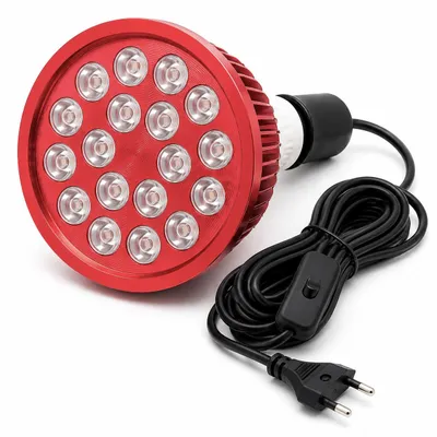 Productafbeelding van LIROMA® PrimeSpot Infraroodlamp E27 – Rood Licht Therapie Lamp – Red Light Therapy – Rode Lamp voor Spieren – 660 & 850 nm – Incl. Fitting & Bril