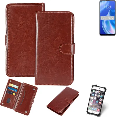 Produktbild von K-S-Trade 360° Hülle kompatibel mit Huawei P40 lite 5G braun Kunstleder Case BookCase WalletCase Kunstlederederhülle Handyhülle, Rundumschutz