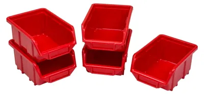 Produktbild von 60 Stapelboxen Sichtlagerkisten aus Kunststoff PP 165x110x75 cm rot