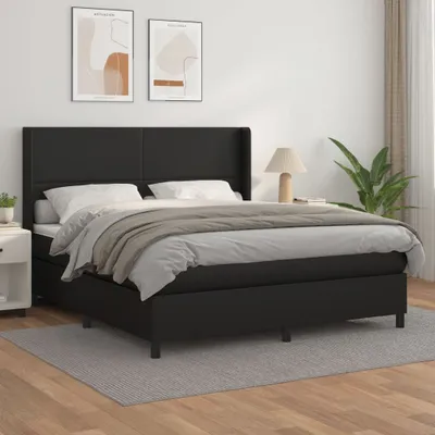 Produktbild von Maison Exclusive - Boxspringbett mit Matratze Schwarz 180x200 cm Kunstleder