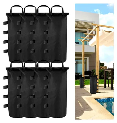 Produktbild von 8 Stück Gewichte für Pavillon, 600D Oxford Sandsack Beschwerung, Sandsäcke für Pavillon, Gewichte Pavillon Sandsäcke, für Zelte, Pavillons, Sonnenschirme für Camping, Strand, Garten - Schwarz