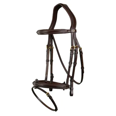 Produktbild von Dy´on Trense mit kombiniertem Reithalfter D Collection Trensenzaum Braun