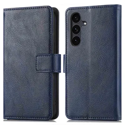 Imagen del producto de Funda Tipo Libro de Lujo para Samsung Galaxy S25 FE - Azul oscuro