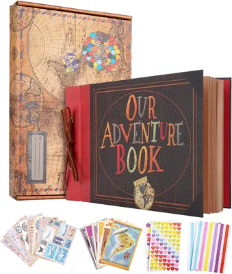 Productafbeelding van Scrapbook Album,Fotoalbum, 3d Retro ReliëF,Hardcover,Film,Fotoalbum Om Zelf Te Maken,Verzamelalbum Voor Jubileum,Bruiloft,Reizen