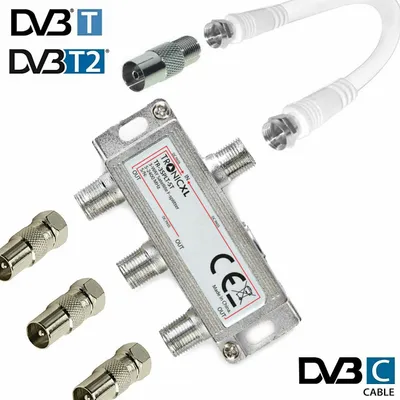 Zdjęcie produktu dla Szerokopasmowy rozdzielacz kablowy IEC 3-drożny rozdzielacz telewizyjny DVB-T telewizja kablowa DVB-C