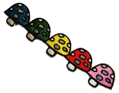 Produktbild von Pilze Kinder - Aufnäher, Bügelbild, Aufbügler, Applikationen, Patches, Flicken, Zum Aufbügeln, Größe: 12 x 2.5 cm