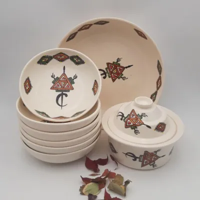 Immagine prodotto di Set per couscous, piatti e ciotole Sahel beige - 6 persone