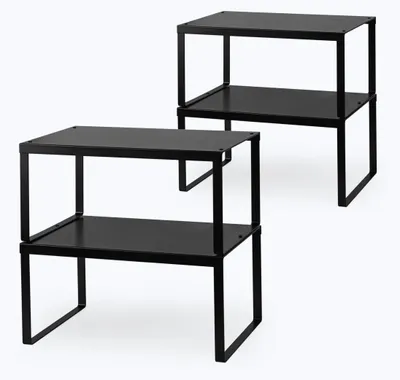 Produktbild von Verstellbarer Küchenschrank Organizer - 4er Set Regale - Metall Gewürzhalter - Platzsparend