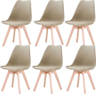 Image de Chaises de salle à manger, style nordique, assise rembourrée en PU