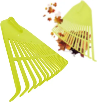 Produktbild von BAUSTER® Fächerbesen Kunststoff aus Polypropylen Breite: 45 cm Gartenrechen Rasenrechen Harke, Robuster Rechen , Laubrechen aus Kunststoff ohne Stiel