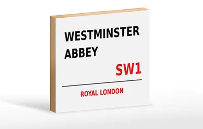 Produktbild von Holzschild London 18x12cm Royal Westminster Abbey SW1