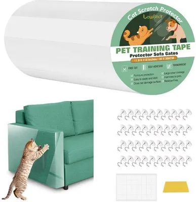 Produktbild von Katzenkratzschutzbank, 30x300cm, mit 40 Schrauben und Nanostickern, schwarz