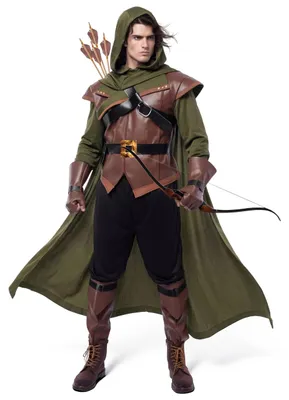 Produktbild von Spooktacular Creations Robin Hood Kostüm, Deluxe Herren Kostüm Set aus Leder für Halloween Dress Up Party (Large, Green)