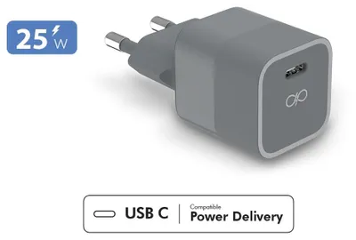 Zdjęcie produktu dla Force Power, ładowarka sieciowa USB-C Power Delivery 25 W, szara