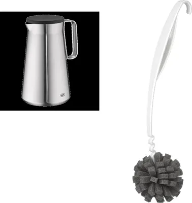 Image de alfi DRIVE! Isolierkanne 1,0l stainless steel mat Edelstahl – Vorteilsset mit Reinigungsbürste CLEAN FIX 30 cm | HAN 1347205100 | EAN 4002458490002