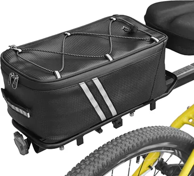 Produktbild von Fahrrad-Kofferraumtasche, 7 l, Fahrrad-Hinterradtasche, wasserabweisende Fahrradgepaecktraegertasche mit wasserdichter Regenhuelle