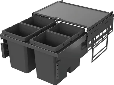 Produktbild von VS ENVI Space Abfalltrennsystem KB 600 mm 4 x 10 Liter Lava