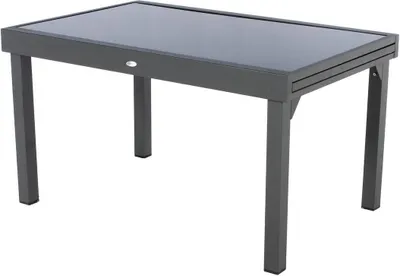 Produktbild von Ausziehbarer gartentisch "piazza" anthrazit & graphit 10 plätze aus epoxybehandeltem aluminium - Hespéride