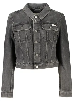 Produktbild von Stilvolle Damen Jeansjacke in Schwarz mit Knöpfen und Taschen