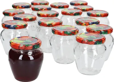 Zdjęcie produktu dla Zestaw 20 słoików na dżem 212 ml z pokrywką typu twist-off TO 63, słoiki do wekowania, przystawki, konfitury