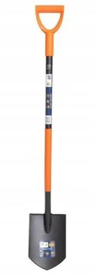 Produktbild von Scharfer Stahlspaten 130 cm verstärkt, Spaten für harte Böden mit ergonomischem Griff