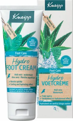 Produktbild von Kneipp - Fußcreme - Hydro Care - Menthol, Aloe Vera & Wasserminze - 75 ml - 1 Stück