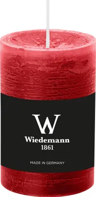 Produktbild von Wiedemann Marble Rustik Kerzen, Stumpenkerzen, Weihnachtsrot (Rubin Rot) 90 x Ø 58 mm