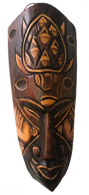 Wandmasker handbemalt 20 cm, Holzmasker aus Bali, Wanddeko