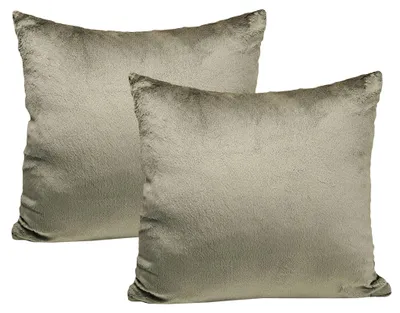 Produktbild von JACK 2er Set Teddy Flausch Kissenhülle Kissenbezug Dekokissen flauschig kuschlig weich, Farbe:Taupe, Größe:50 x 50 cm