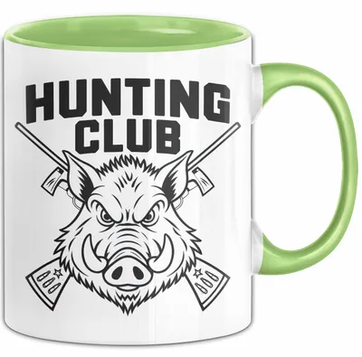 Produktbild von Wildschwein Jäger Tasse Geschenk Lustige Geschenkidee Spruch (Grün)