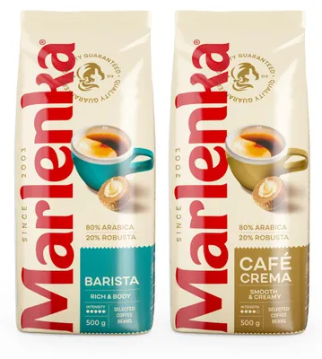 Image de MARLENKA® Café Crema et Café Barista – grains de café – torréfaction italienne – 2 paquets de 500 g chacun