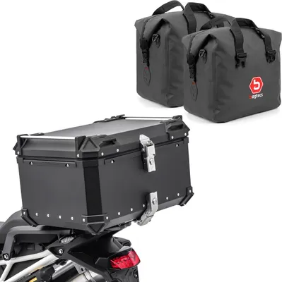 Obrázok produktu pre Sada motocyklového hliníkového kufra 85L + vnútorná suchá taška # XB85 Alu T