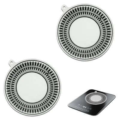 2er-Pack Induktionskochfeld-Schutzmatte, Silikon, 24 cm, Antirutsch