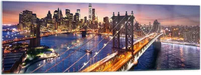 Produktbild von Bilder auf glas - Usa amerika new york manhattan - 160x50cm - Glasbilder - Wandbilder - Kunstdruck - zum Aufhängen bereit - Wanddekoration aus Glas - Glas Bilder - Wandbild auf Glas - GAB160x50-2820