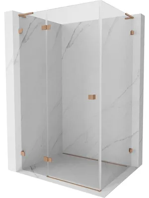 Obrázek produktu pro Mexen Lunar L sprchový kout otočný levý 70 x 90 cm, transparentní, kartáčovaná měď - 834L-070-090-65-00-L