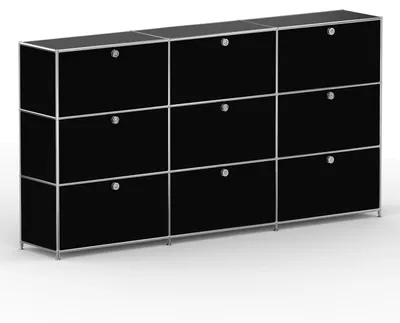 Produktbild von Hochschrank, 9 Schubladen, Schloss, Breite 227 cm, Graphitschwarz