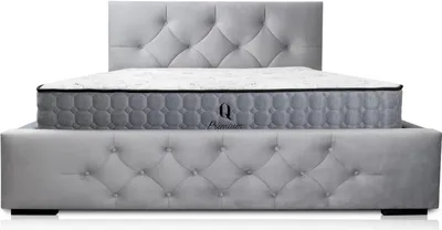 Produktbild von Bett Weiß Modern Design Stoff Polster Schlafzimmer Doppelbett Holz Elegantes Neu