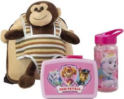 Produktbild von Plüschrucksack Max Monkey Girl mit Brotdose und Trinkflasche
