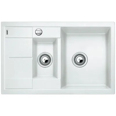 Obrázok produktu pre BLANCO METRA 6 S Compact, Umývadlo na dosku, Obdĺžnikový, Biela, 2 misky/misiek, Obdĺžnikový, 345 x 430 mm