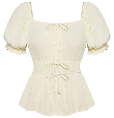 Produktbild von Scarlet Darkness Renaissance-Hemd für Damen, Puffärmel, quadratischer Ausschnitt