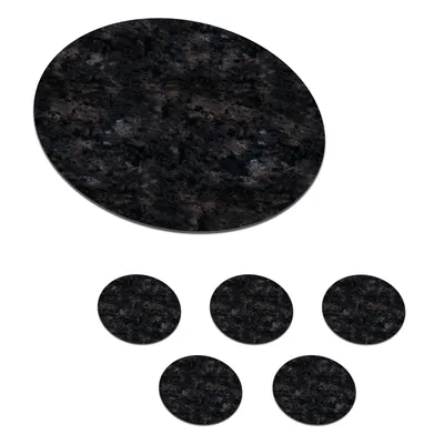 Obrázok produktu pre MuchoWow® Okrúhly sklenený podšálok, sada 6 ks Mramor - žula - dizajn 10x10x0.3cm Podložky pod poháre - podložky pod nápoje - ochrana stolovej dosky -