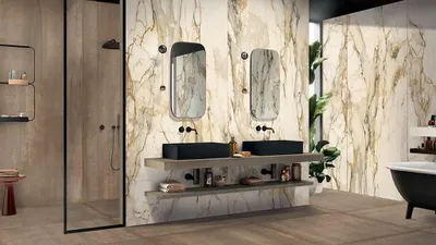 Imagen del producto de CASA39. Gres porcelánico con efecto mármol, color marrón, dimensiones 60x120 cm. Marca: Gardenia. Colección: Ariana. Línea: La Marmoteca