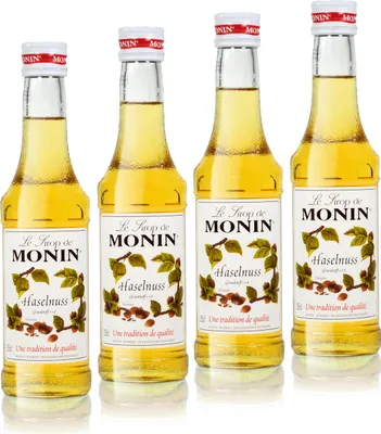 Produktbild von 4x Monin Haselnuss / Noisette Sirup, 250 ml Flasche