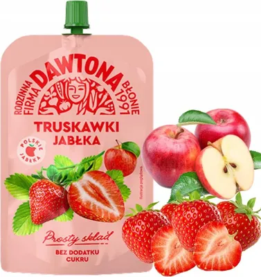 Zdjęcie produktu dla Dawtona Mus jabłkowo-truskawkowy 180g