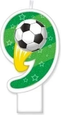 Produktbild von Geburtstagskerze „9“ mit Ball, 8 cm – GoParty